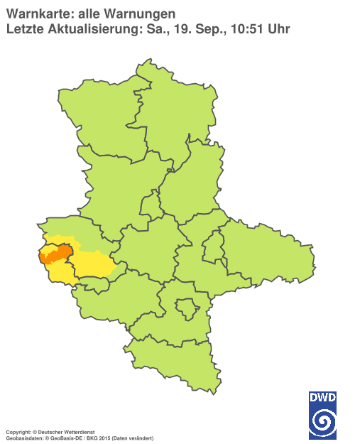 Aktuelle Warnkarte: Sachsen-Anhalt