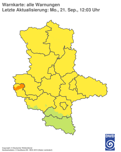 Aktuelle Warnkarte: Sachsen-Anhalt
