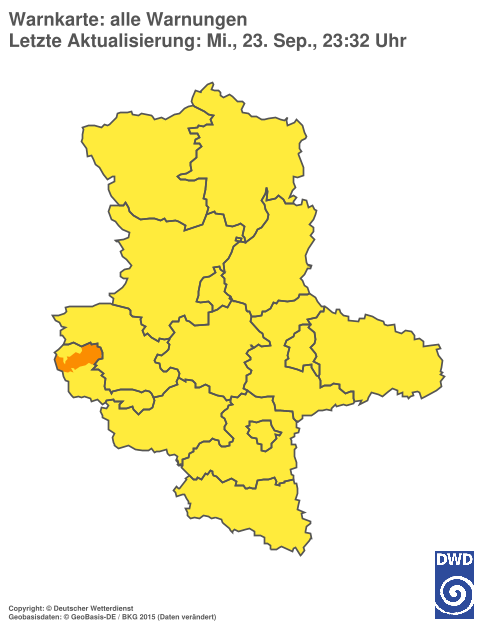 Aktuelle Warnkarte: Sachsen-Anhalt