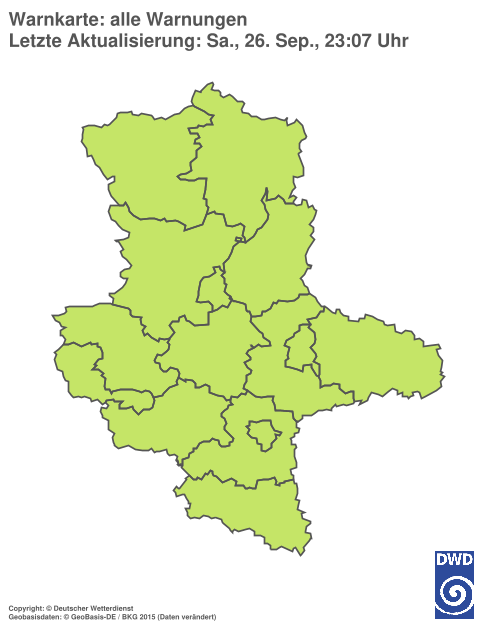 Aktuelle Warnkarte: Sachsen-Anhalt
