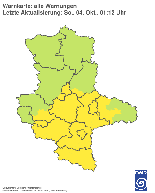 Aktuelle Warnkarte: Sachsen-Anhalt