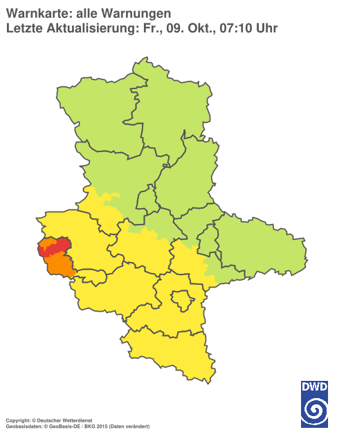 Aktuelle Warnkarte: Sachsen-Anhalt