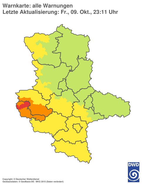 Aktuelle Warnkarte: Sachsen-Anhalt
