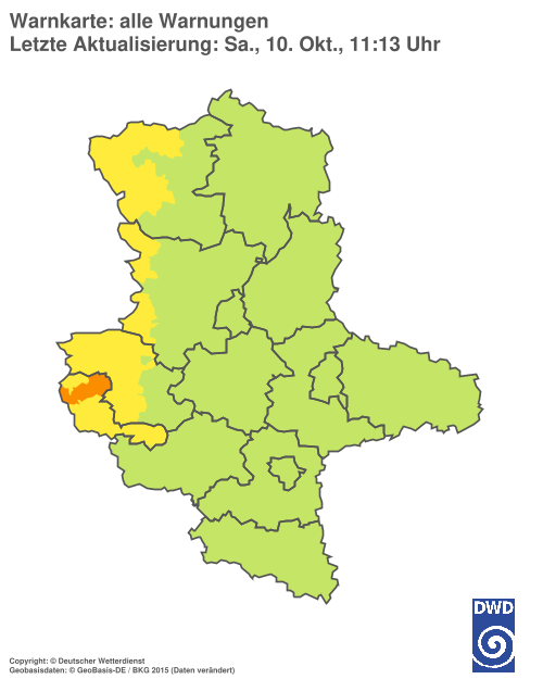 Aktuelle Warnkarte: Sachsen-Anhalt