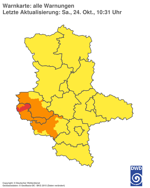 Aktuelle Warnkarte: Sachsen-Anhalt