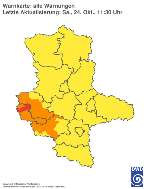 Aktuelle Warnkarte: Sachsen-Anhalt