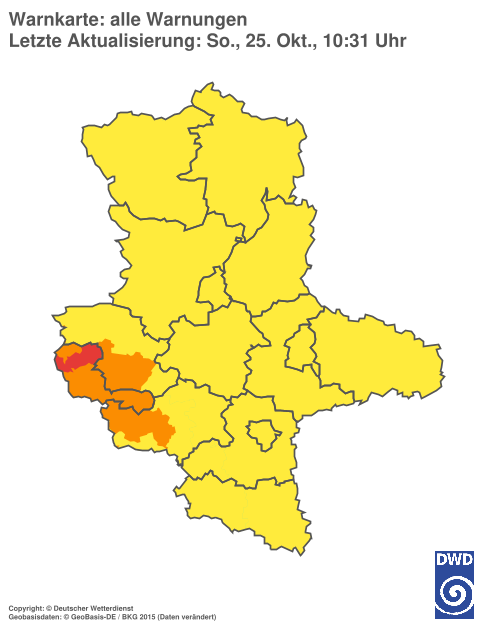 Aktuelle Warnkarte: Sachsen-Anhalt