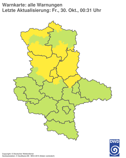 Aktuelle Warnkarte: Sachsen-Anhalt
